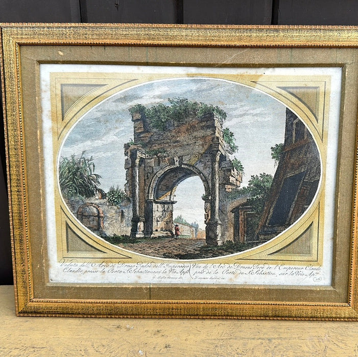 PAIR OF PIRANESE PRINTS IN GOLD FRAMES