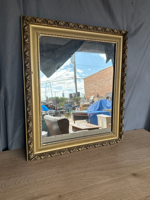 SMALL RECTANGULAR GOLD RELIEF MIRROR