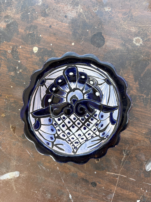 SMALL BLUE GLAZED TERRACOTTA BOWL