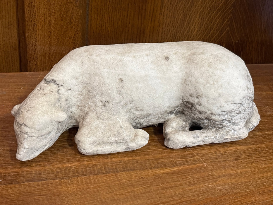 SMALL CARVED STONE HOVED ANIMAL