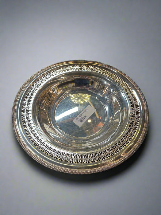 SILVER PLATE RETICULATED RIM BOWL