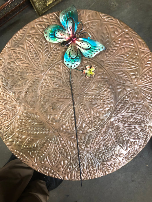 GREEN AND PINK BUTTERFLY ON STICK