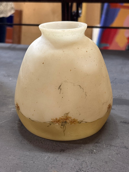 HAND PAINTED YELLOW FLOWER GLASS SHADE