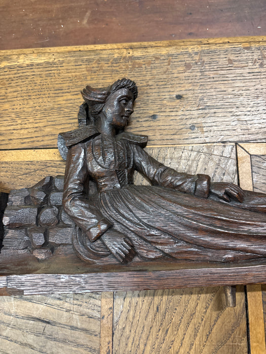 PAIR OF BRITTANY CARVED PEDIMENTS 1 OF 2