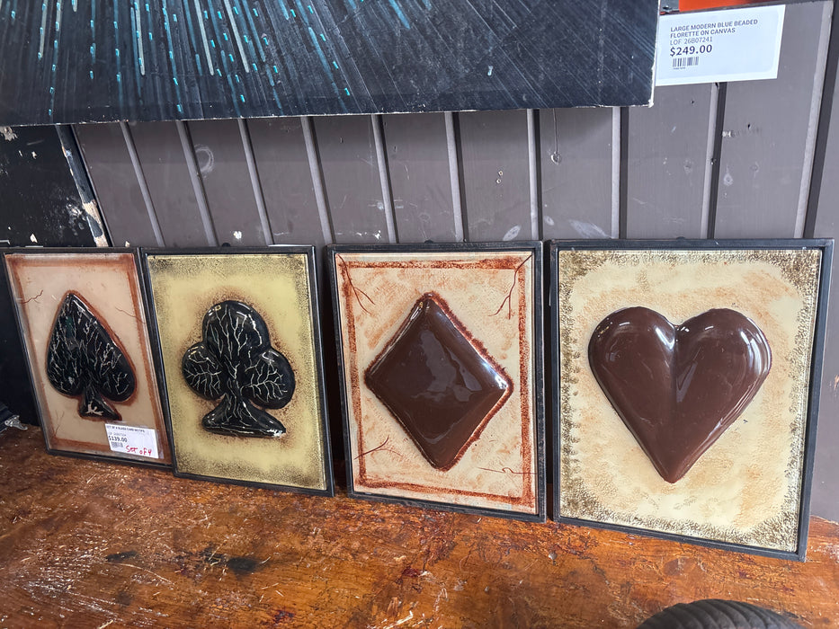 SET OF 4 GLASS CARD MOTIFS
