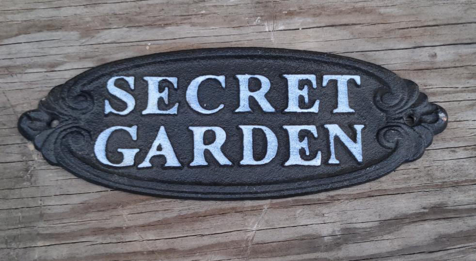 IRON SECRET GARDEN SIGN