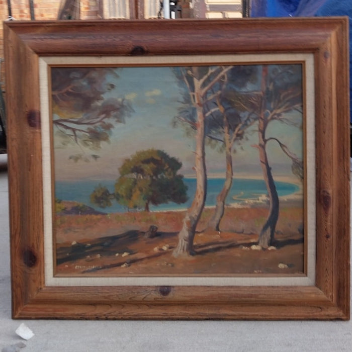 MID CENTURY CALIFORNIA LANDSCAPE OIL PAINTING