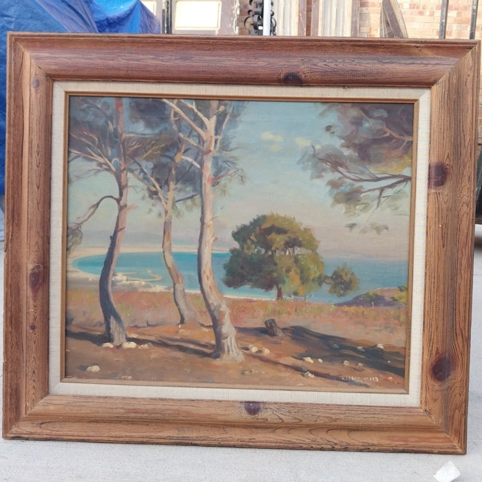 MID CENTURY CALIFORNIA LANDSCAPE OIL PAINTING