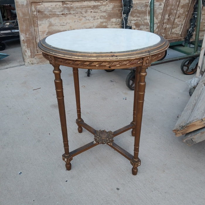 LXVI STYLE MARBLE TOP GILT SIDE TABLE