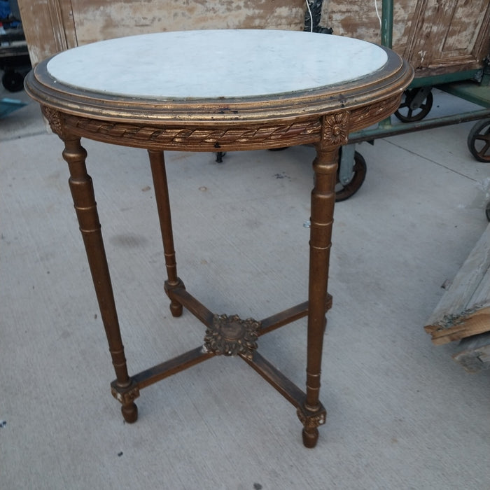 LXVI STYLE MARBLE TOP GILT SIDE TABLE