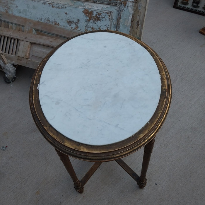 LXVI STYLE MARBLE TOP GILT SIDE TABLE