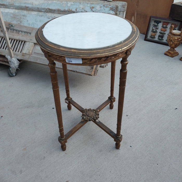 LXVI STYLE MARBLE TOP GILT SIDE TABLE