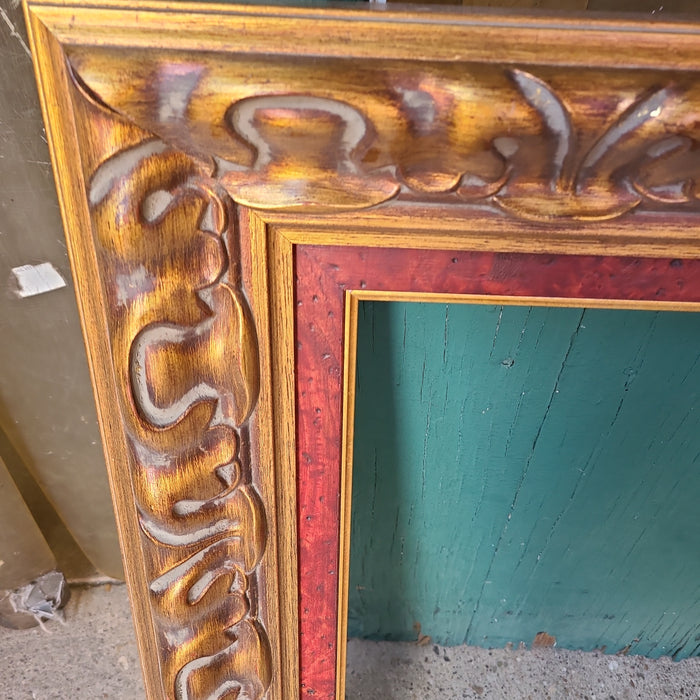 ITALIAN GOLD HEAVY RELIEF  FRAME WITH RED INNER FILLER