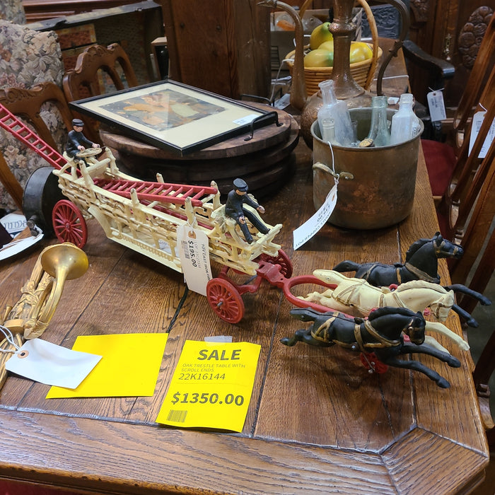 TOY CAST IRON FIRE WAGON