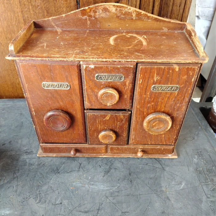 WOOD CANISTER BOX-AS FOUND