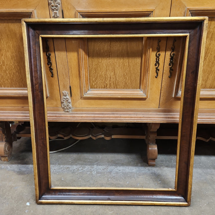 WALNUT CONCAVE FRAME WITH GOLD TRIM
