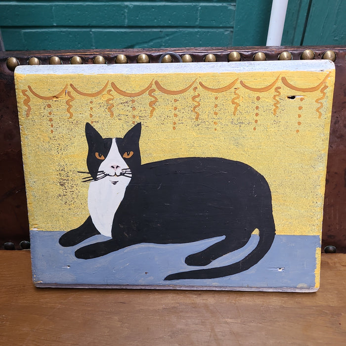 CAT PAINTING ON BOARD3398