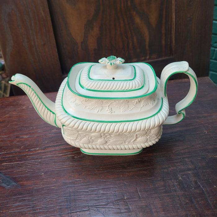 EARLY TEAPOT HAS CHIP OUT OF SPOUT3398