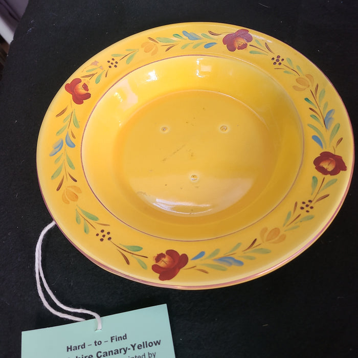 CANARY YELLOW STAFFORDSHIRE 9 3/4" BOWL WITH IMPERFECTIONS