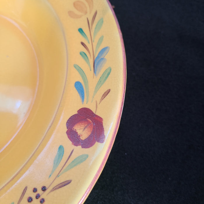 CANARY YELLOW STAFFORDSHIRE 9 3/4" BOWL WITH IMPERFECTIONS