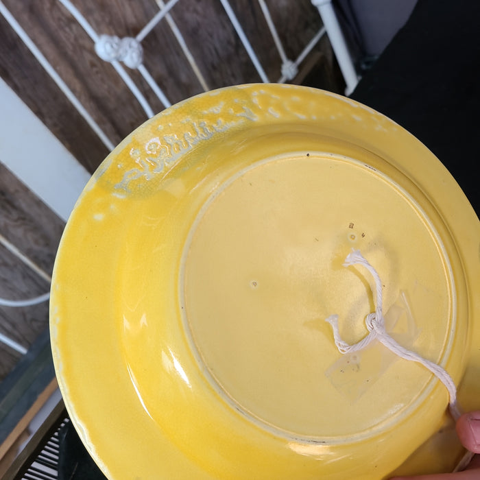 CANARY YELLOW STAFFORDSHIRE 9 3/4" BOWL WITH IMPERFECTIONS