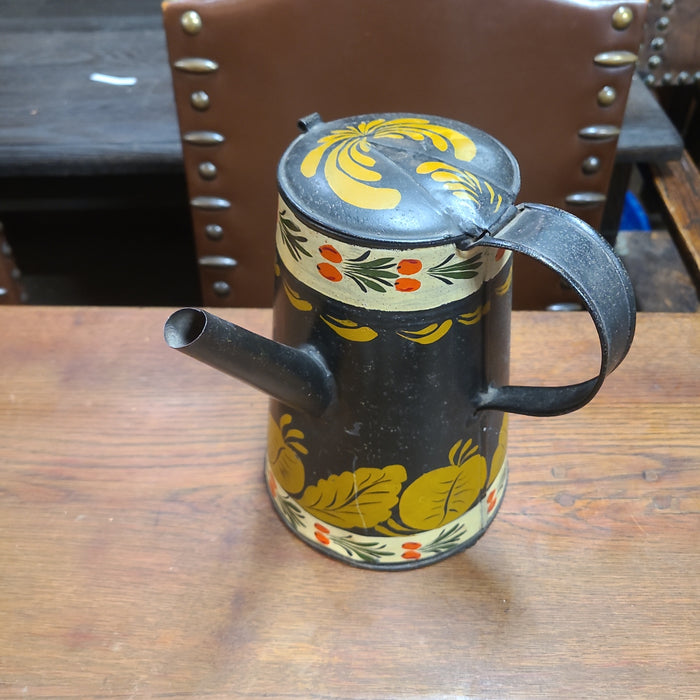 TOLE PAINTED COFFEE POT