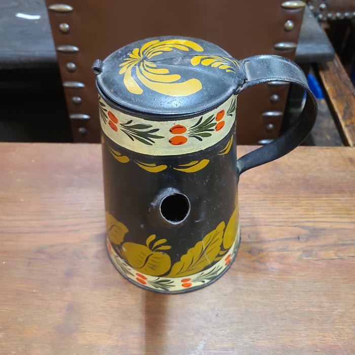 TOLE PAINTED COFFEE POT