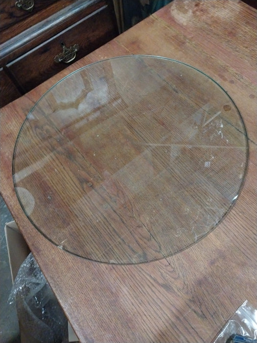 SMALL ROUND GLASS TABLE TOP WITH POLISHED EDGE