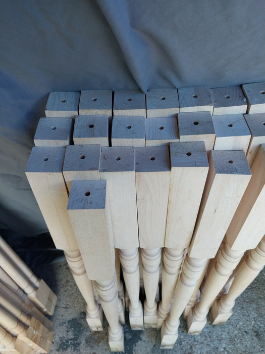 SET OF 25 TURNED MAPLE BALLISTERS