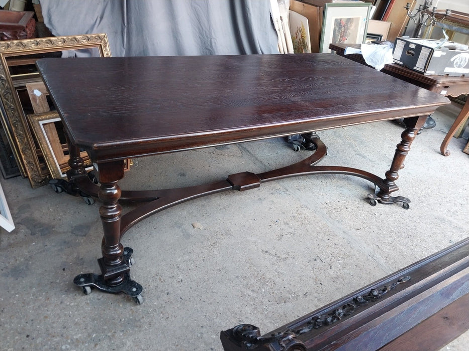 ROUGH HEWN DARK OAK TABLE