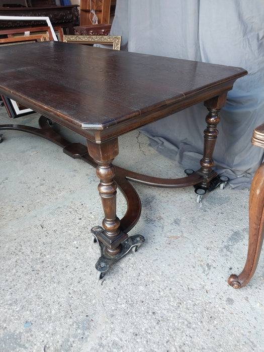 ROUGH HEWN DARK OAK TABLE