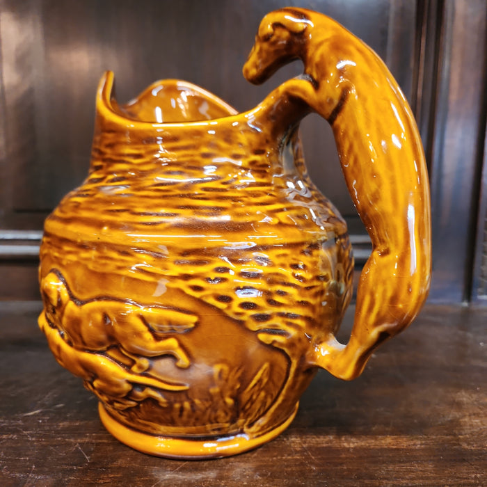 BROWN DOGS POTTERY PITCHER