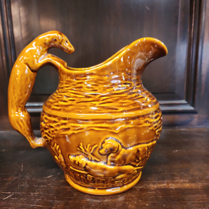 BROWN DOGS POTTERY PITCHER