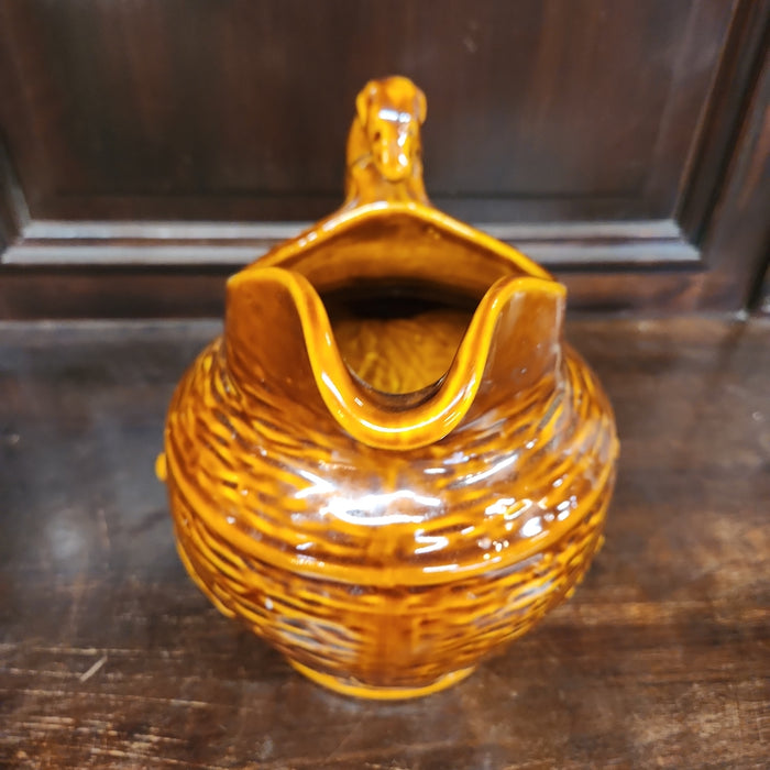 BROWN DOGS POTTERY PITCHER