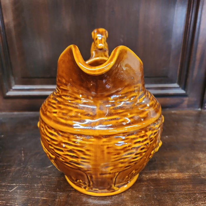 BROWN DOGS POTTERY PITCHER