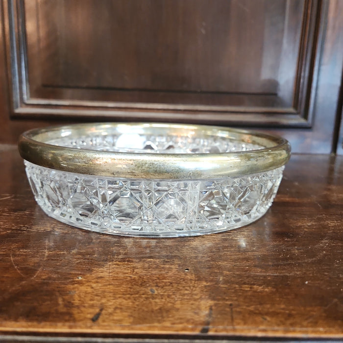 GERMAN LOAD CRYSTAL BOWL WITH SILVER