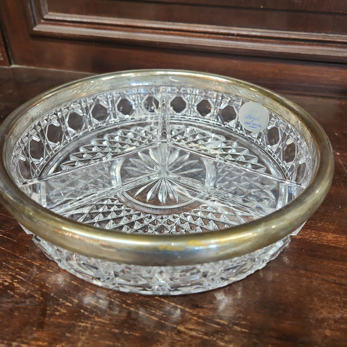 GERMAN LOAD CRYSTAL BOWL WITH SILVER