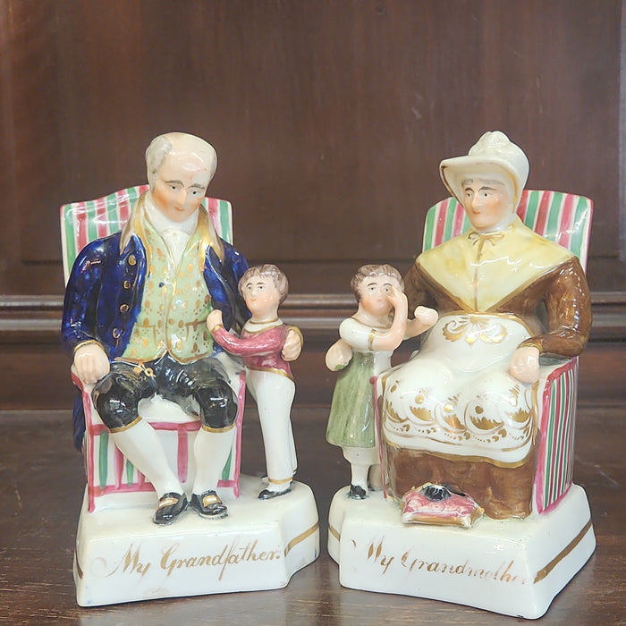 PAIR OF MY GRANDPARENTS STAFFORDSHIRE AS FOUND