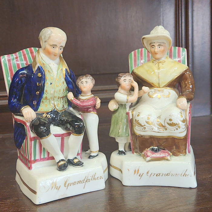 PAIR OF MY GRANDPARENTS STAFFORDSHIRE AS FOUND