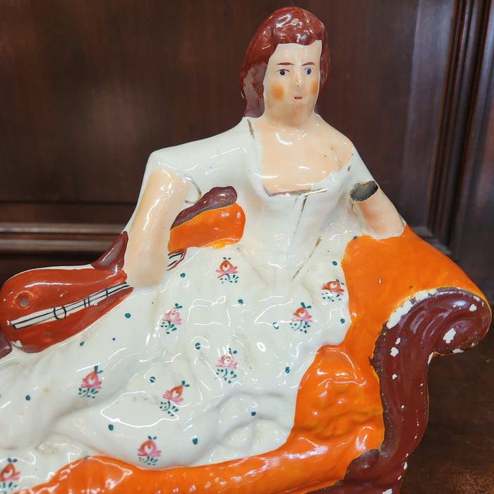 STAFFORDSHIRE RECUMBENT LADY AS FOUND