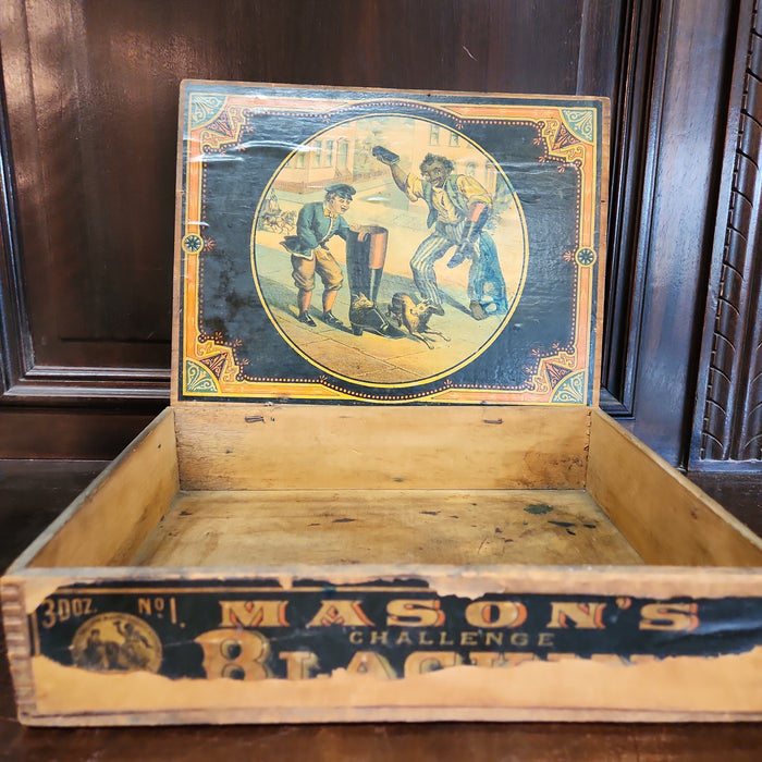 BLACK MEMORABILIA BOX WITH FINGER JOINTS