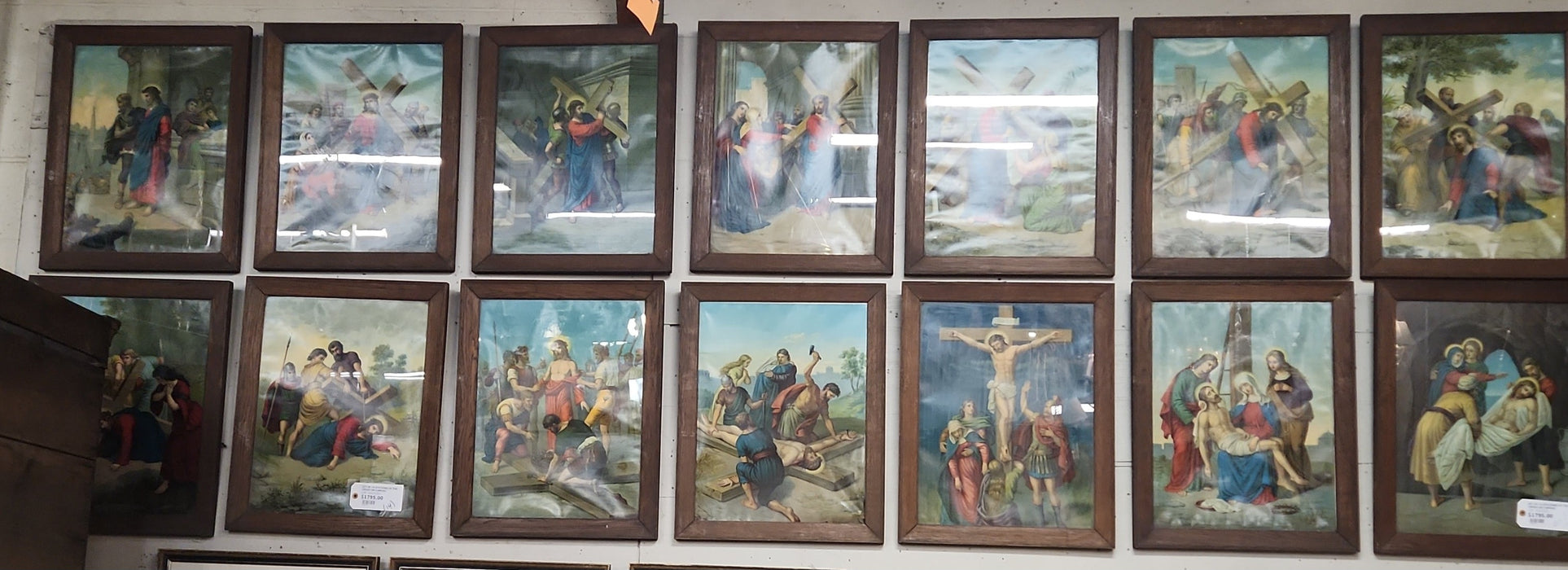 SET OF 14 STATIONS OF THE CROSS ON CANVAS