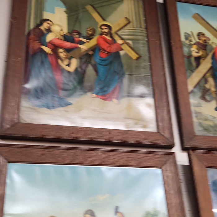 SET OF 14 STATIONS OF THE CROSS ON CANVAS