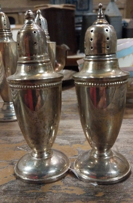 GLASS LINED STERLING SILVER SALT AND PEPPER SHAKERS