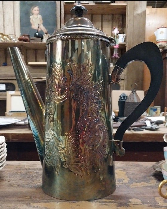 SILVERPLATE EMBOSSED COFFEE POT