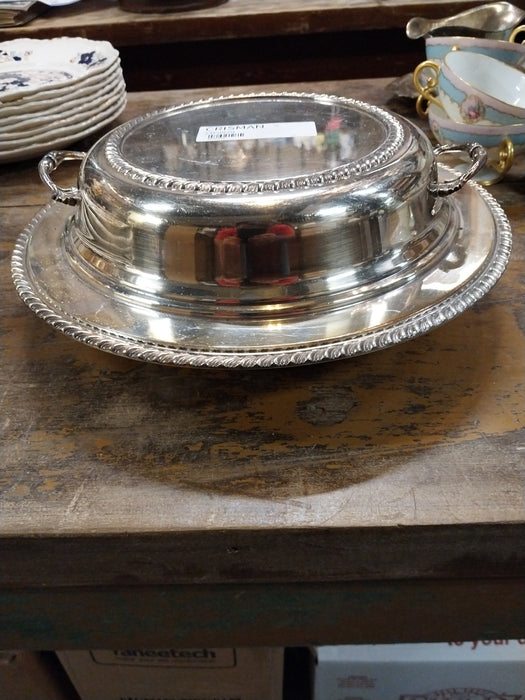 ROUND SILVERPLATE COVERED SERVING DISH