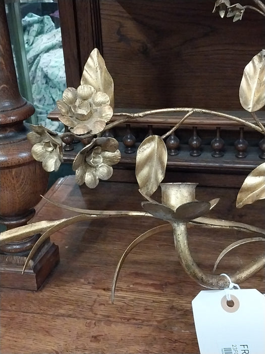 GILT IRON WALL CANDLE HOLDER