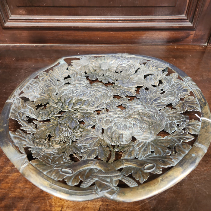 ORNATE PIERCED BRONZE TRAY