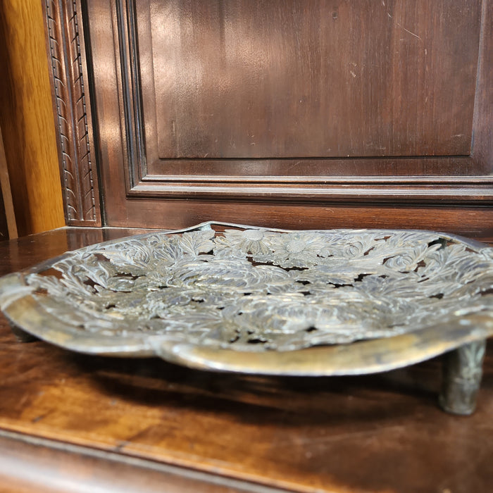 ORNATE PIERCED BRONZE TRAY