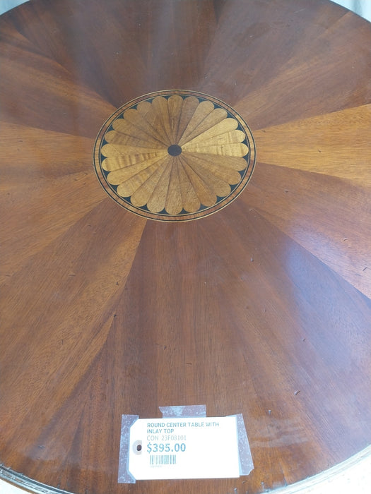 ROUND CENTER TABLE WITH INLAY TOP